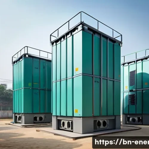 소형 모듈형 원자로  SMR - A futuristic small modular nuclear reactor (SMR) installation in a compact urban setting in Banglade...